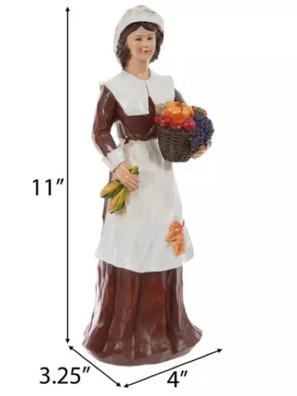 Pilgrim With Fruit Basket Figurine - Picture 2 of 3